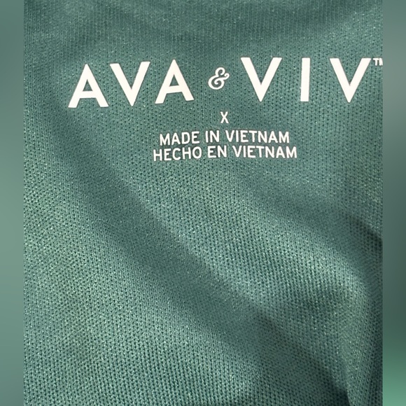 NWT Ava & Viv Green Geo Ruched Mesh Bodycon Vacation Casual Party Midi Dress 14W - Picture 9 of 13